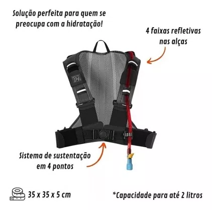 Mochila De Hidratacao 2L Preto High One