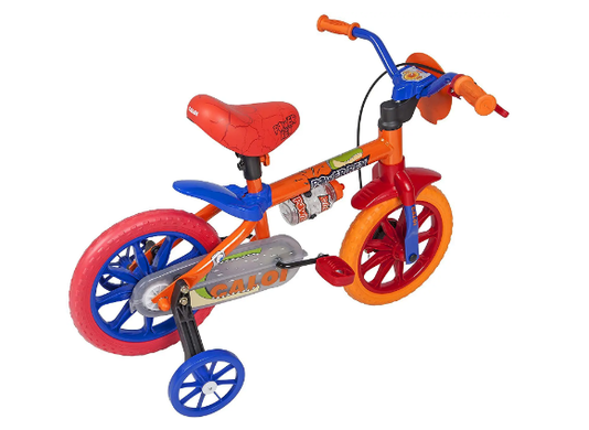 Bicicleta Infantil Aro 12 Caloi Power Rex Laranja