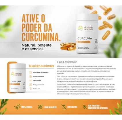 Cúrcuma - 60 Capsulas Vegetais