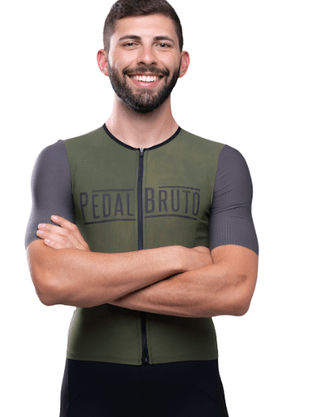 Camisa De Ciclismo Pedal Bruto Gold Poliamida