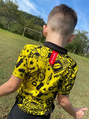 Camisa Ciclismo Barbedo Infantil Saltão Raglan