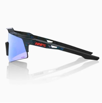Óculos Para Ciclismo 100% Speedcraft Xs (Pequeno) - Black Holographic - Hiper Blue Multilayer Mirror Lens