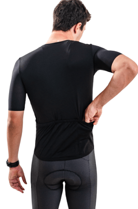 Camisa De Ciclismo Pedal Bruto Gold Poliamida Preta