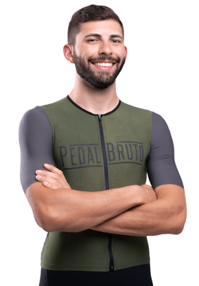 Camisa De Ciclismo Pedal Bruto Gold Poliamida