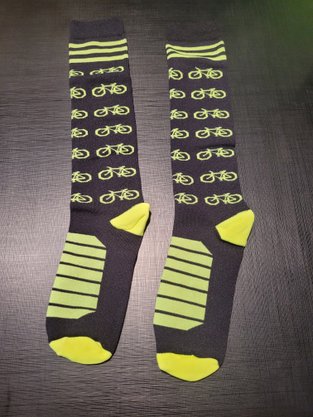 Meia Ciclismo Camer Preta Com Bike Verde