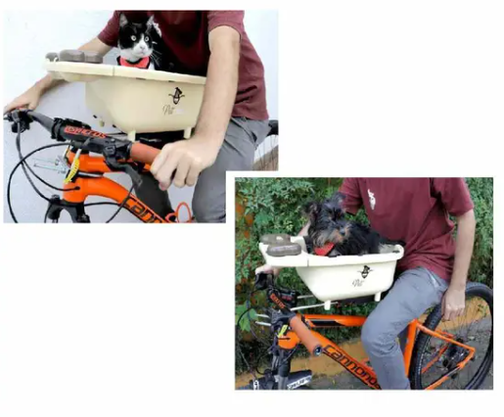 Cadeirinha De Cachorro Para Bikes Kalf Pet Bege/Marrom