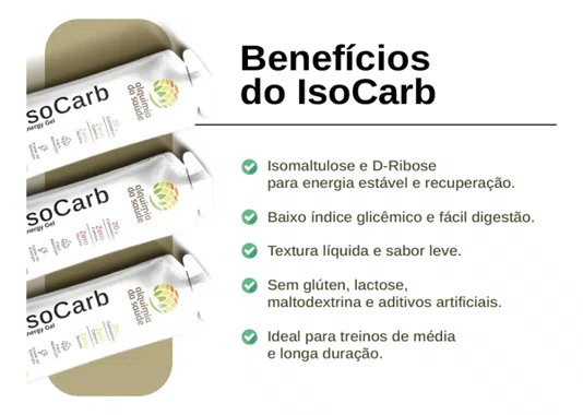 Caixa Energy Gel Isocarb Morango (15 Sashês) 60G
