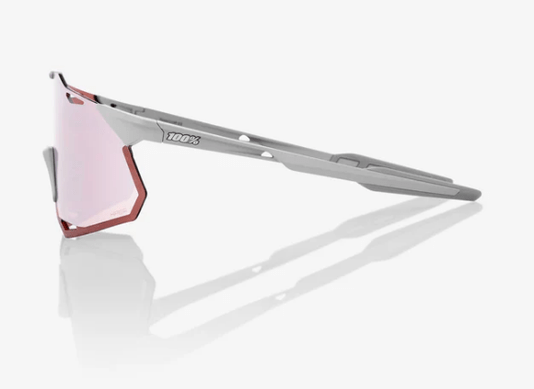 Óculos Para Ciclismo 100% Hypercraft Xs (Pequeno) - Matte Stone Grey - Hiper Crimson Silver Mirror Lens