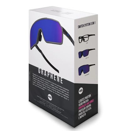 Óculos De Sol Hb Presto Clip On Para Lente De Grau Graphene/ Blue/ Blue Chrome
