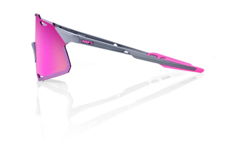 Óculos Para Ciclismo 100% Hypercraft - Gloss Light Grey - Purple Mirror Lens