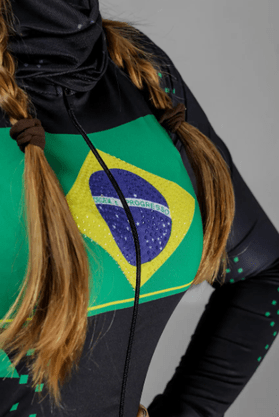 Macaquinho De Ciclismo Feminino Manga Longa Brasil Lynce