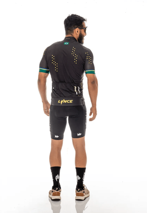 Camisa De Ciclismo Masculina Brasil Lynce Preta Lynce