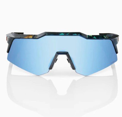 Óculos Para Ciclismo 100% Speedcraft Xs (Pequeno) - Black Holographic - Hiper Blue Multilayer Mirror Lens