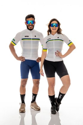 Camisa De Ciclismo Masculina Brasil Listras