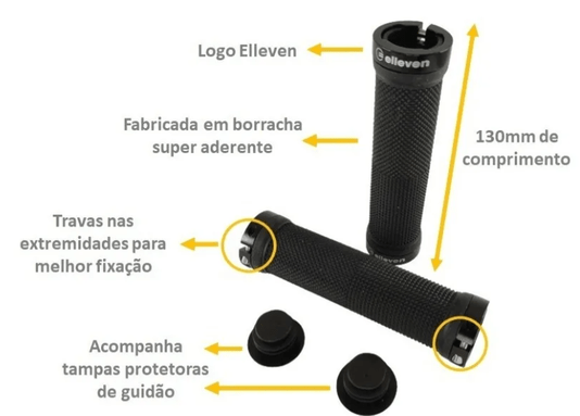 Manoplas Elleven Mtb C/Trava Preta