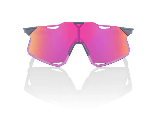 Óculos Para Ciclismo 100% Hypercraft - Gloss Light Grey - Purple Mirror Lens