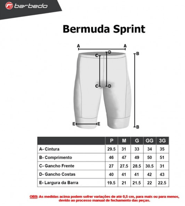 Bermuda Ciclismo Barbedo Sprint