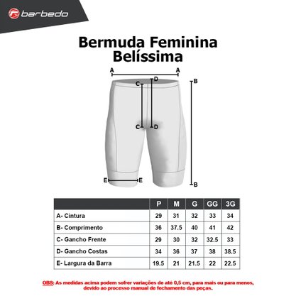 Bermuda De Ciclismo Feminina Barbedo Belissima
