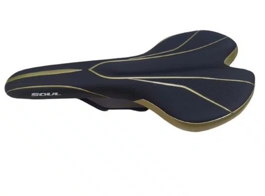 Selim De Mtb Soul Com Dourado 145Mm Selim De Mtb Soul Com Dourado 145Mm