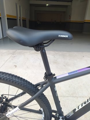 Bicicleta Trinx M100 Aro 29 Al Freios À Disco Mec 21V Preto/Roxo - Tam 17