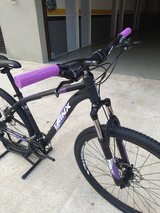 Bicicleta Trinx M100 Aro 29 Al Freios À Disco Mec 21V Preto/Roxo - Tam 17