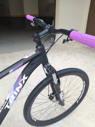 Bicicleta Trinx M100 Aro 29 Al Freios À Disco Mec 21V Preto/Roxo - Tam 17