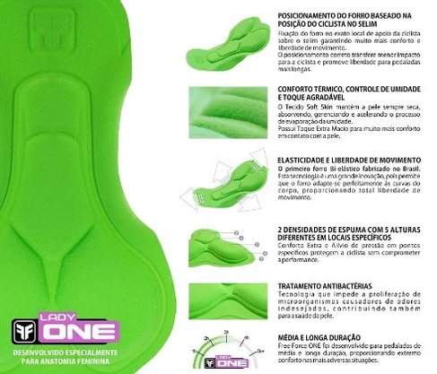 Calça Ciclismo Feminina Free Force Fiore