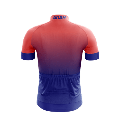 Camisa Manga Curta Basic Azul/Goiaba Agah