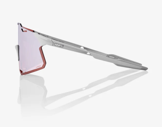 Óculos Para Ciclismo 100% Hypercraft - Matte Stone Grey - Hiper Crimson Silver Lens