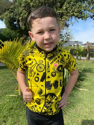 Camisa Ciclismo Barbedo Infantil Saltão Raglan