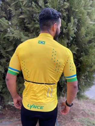 Camisa De Ciclismo Maculina Brasil Lynce