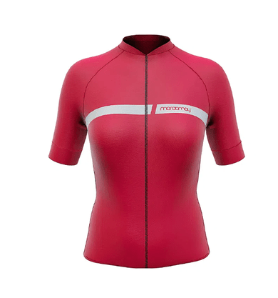 Camisa De Ciclismo Feminina Sport Marcio May Red Bland Line