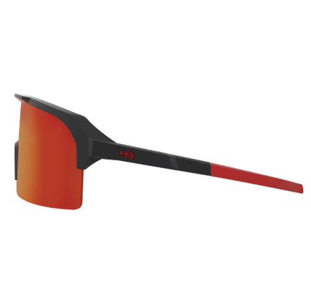 Óculos De Sol Hb Edge Grafite Com Lente Vermelha Espelhada -  Matte Graphite Red Crome