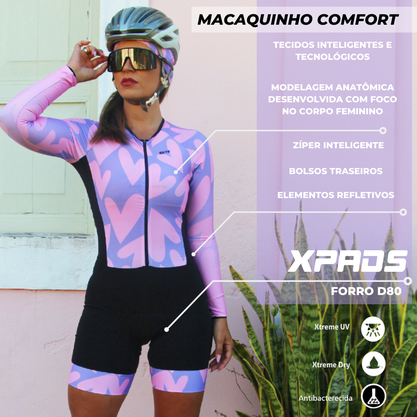 Macaquinho Feminino Manga Longa Sportxtreme Confort Paris