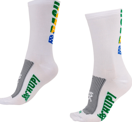 Meia Hupi Brasil 5.0 Branco