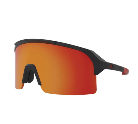Óculos De Sol Hb Edge Grafite Com Lente Vermelha Espelhada -  Matte Graphite Red Crome