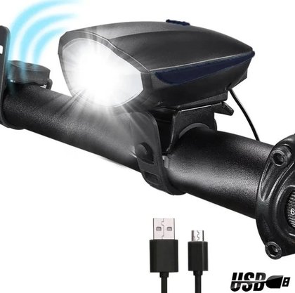 Farol Dianteiro 2 Em 1 Para Bicicleta Epl-Fl1544b 300 Lumens Epic