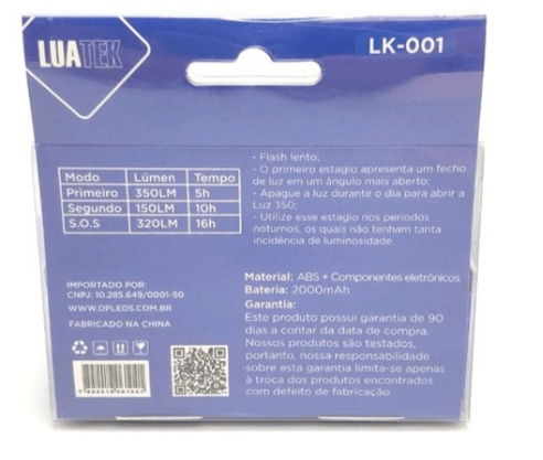 Farol Usb Preto C/Fotocelula Lk001