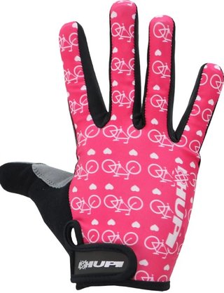 Luva Hupi Dedo Longo Love Bike Rosa