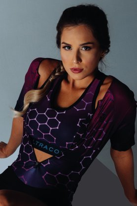 Macaquinho Feminino Manga Curta Ultracore Cyber Pink Com Top