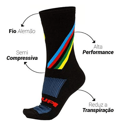 Meia De Ciclismo Hupi Stripes