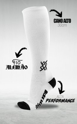 Meia Ciclismo Hupi Longa Branca