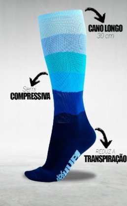 Meia Ciclismo Hupi Longa Oceano Azul