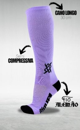 Meia Hupi Longa Roxo Liso