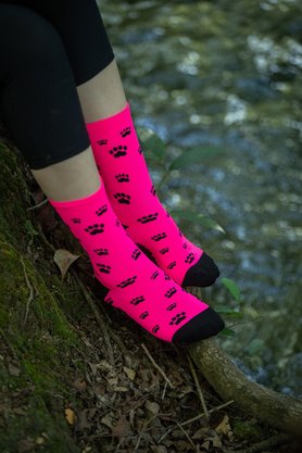 Meia De Ciclismo Hupi Love Pets Rosa Lt- Para Pés Menores
