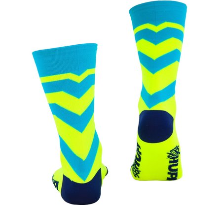 Meia De Ciclismo Hupi Raya Azul/Amarelo - Para Pés Menores