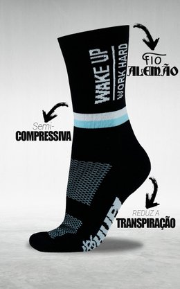 Meia Hupi Wake Up Preto/Branco