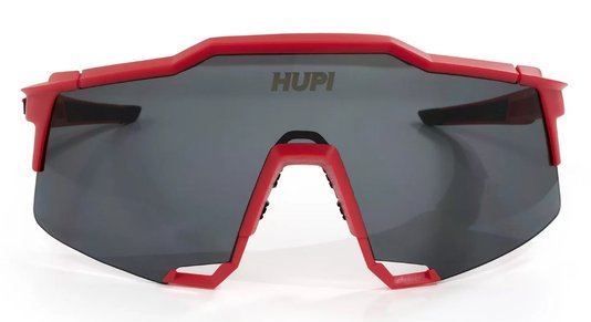 Óculos De Ciclismo Hupi Stelvio Vermelho/Preto - Lente Preto