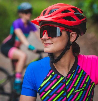 Óculos De Ciclismo Hupi Stelvio Vermelho/Preto - Lente Preto