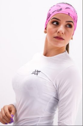 Testeira Hupi Headband Bandana Asas Rosa